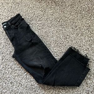 Stretchy black mom jeans